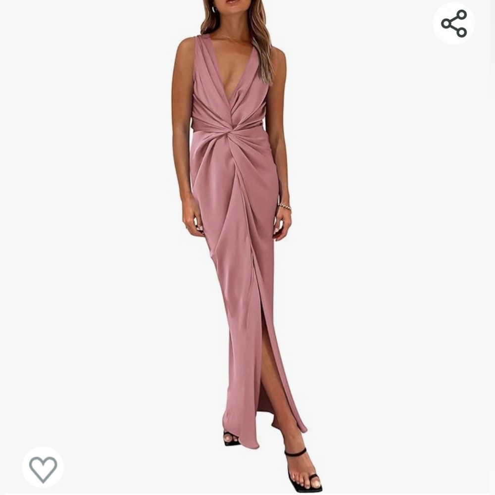 Pretty Garden Satin Ruched Waist Dress